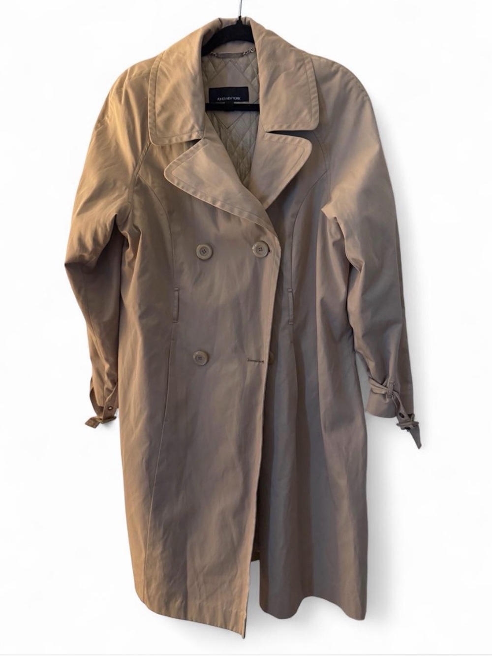 Jones New York Taupe Double-Breasted Trench Coat